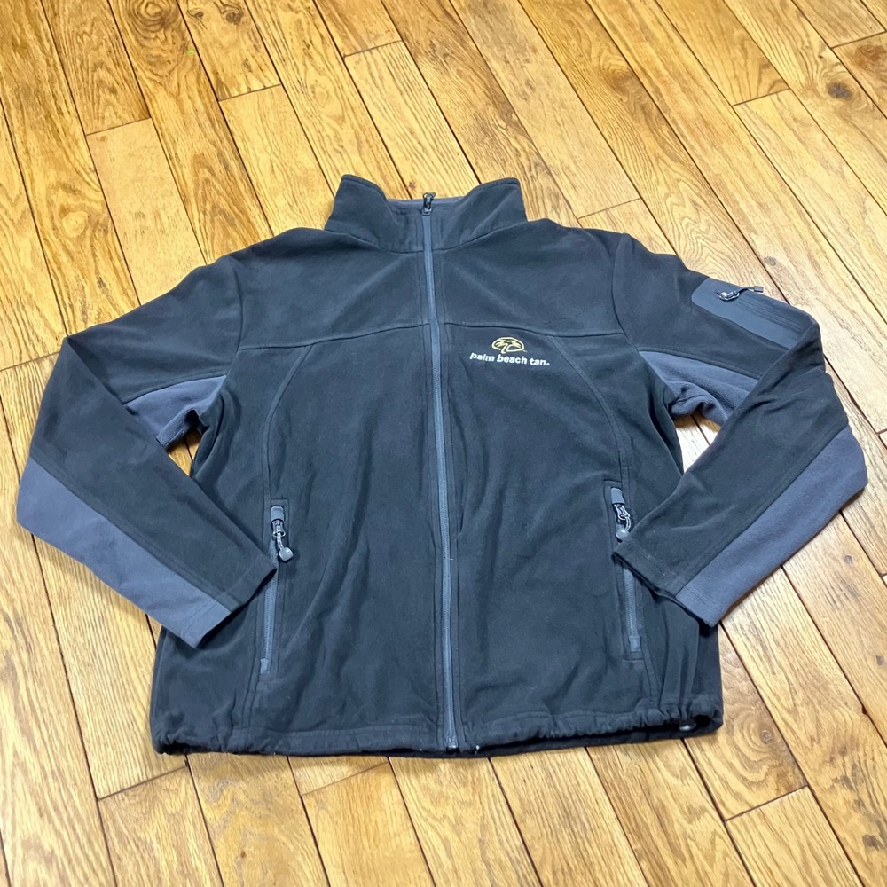 North End Fleece Jacket Large Black Palm Beach‎ Tan Full Zip Softshell L